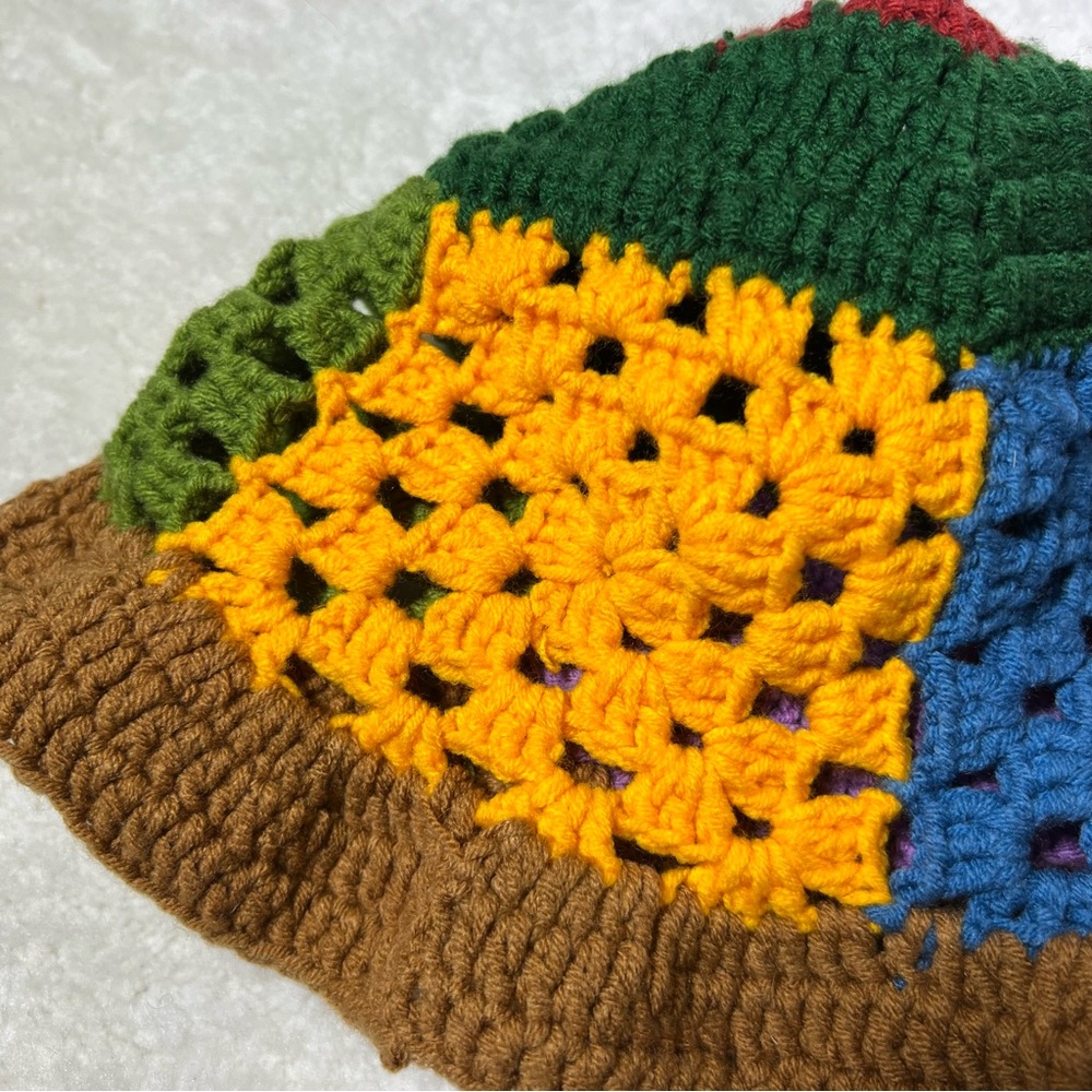 Crocheted Colorblock Bucket Hat - Picture 4 of 8
